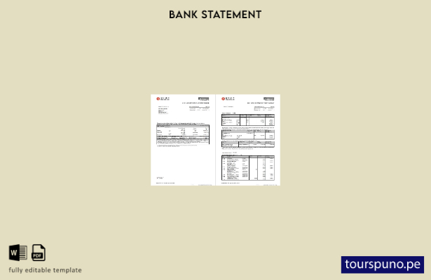listo para imprimir plantilla de páginas de Word de extracto bancario Hang Seng 